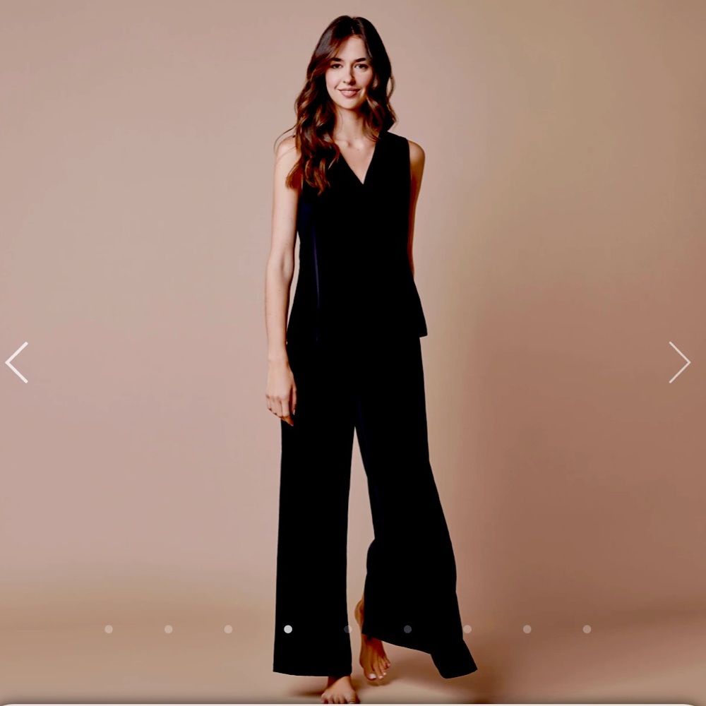 Elizabeth & Clarke Gemma Pant size M medium regular length black washable silk